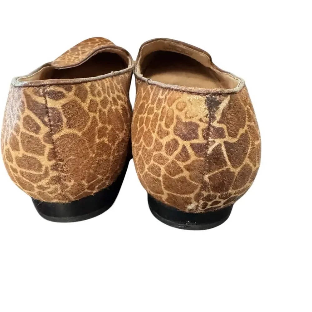 Fossil Shoes Women's 7.5 Giraffe Print Flat Fossil Slip‎ On Ballet